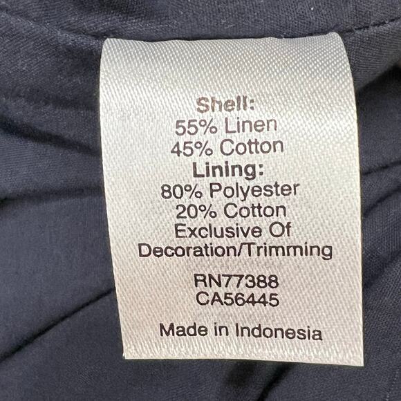 J Crew Sheath Dress Size 8 Blue White Rickrack Trim Linen Blend Classic Preppy - Picture 12 of 13